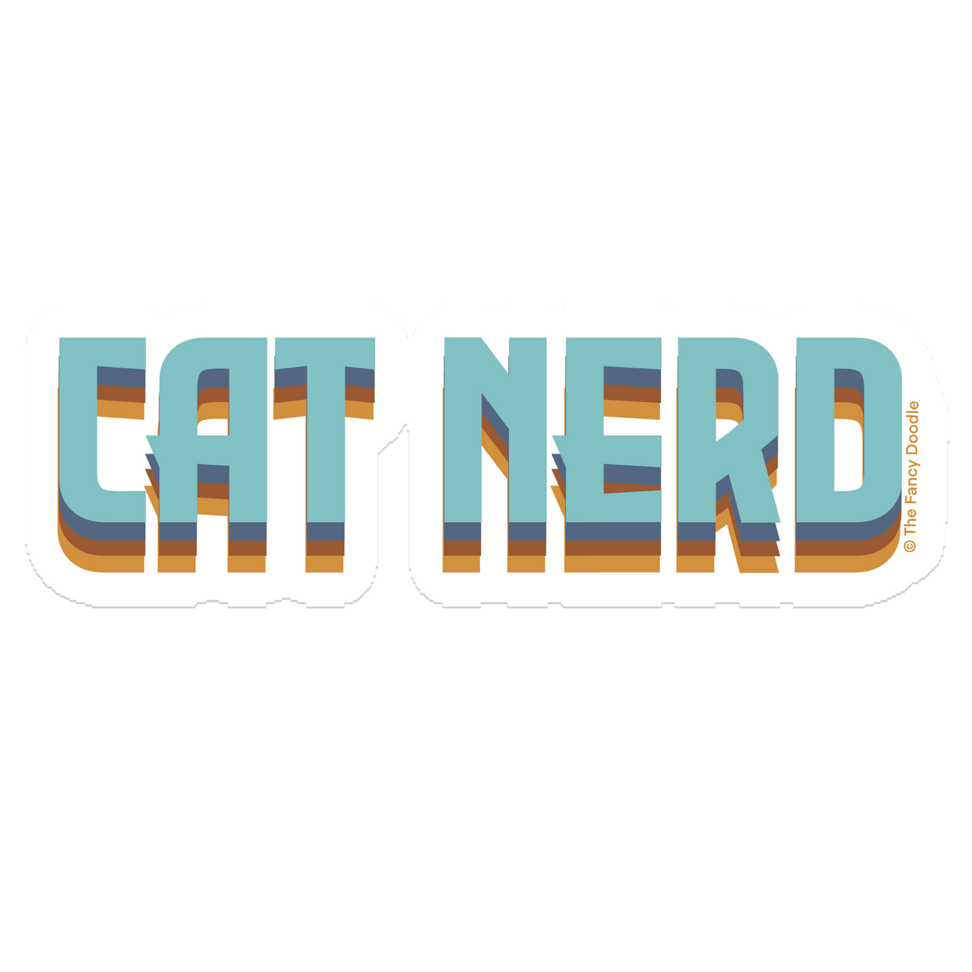 Cat Nerd Vinyl Sticker